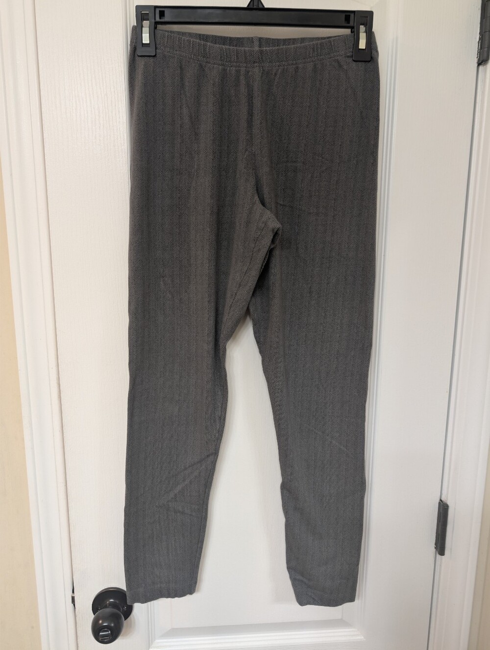 Old Navy Light Gray Mini Herringbone Ribbed Knit Leggings